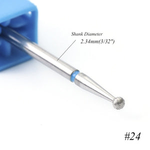1pcs 8 Size Spherical  Rotary Burr Nail Drill Manicure Diamond for Cuticle Remove Files Nail Art Milling Bit Accessory CH23-30