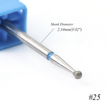 Load image into Gallery viewer, 1pcs 8 Size Spherical  Rotary Burr Nail Drill Manicure Diamond for Cuticle Remove Files Nail Art Milling Bit Accessory CH23-30