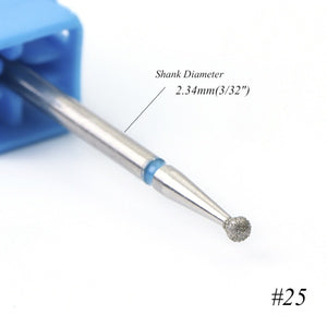 1pcs 8 Size Spherical  Rotary Burr Nail Drill Manicure Diamond for Cuticle Remove Files Nail Art Milling Bit Accessory CH23-30