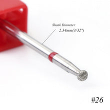 Load image into Gallery viewer, 1pcs 8 Size Spherical  Rotary Burr Nail Drill Manicure Diamond for Cuticle Remove Files Nail Art Milling Bit Accessory CH23-30