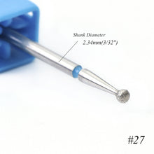 Load image into Gallery viewer, 1pcs 8 Size Spherical  Rotary Burr Nail Drill Manicure Diamond for Cuticle Remove Files Nail Art Milling Bit Accessory CH23-30