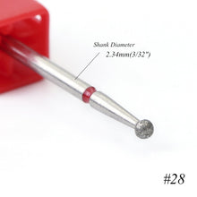 Load image into Gallery viewer, 1pcs 8 Size Spherical  Rotary Burr Nail Drill Manicure Diamond for Cuticle Remove Files Nail Art Milling Bit Accessory CH23-30
