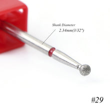 Load image into Gallery viewer, 1pcs 8 Size Spherical  Rotary Burr Nail Drill Manicure Diamond for Cuticle Remove Files Nail Art Milling Bit Accessory CH23-30