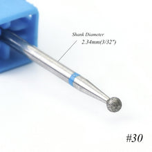 Load image into Gallery viewer, 1pcs 8 Size Spherical  Rotary Burr Nail Drill Manicure Diamond for Cuticle Remove Files Nail Art Milling Bit Accessory CH23-30